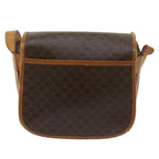 CELINE Macadam Canvas Shoulder Bag PVC Brown Auth bs12757