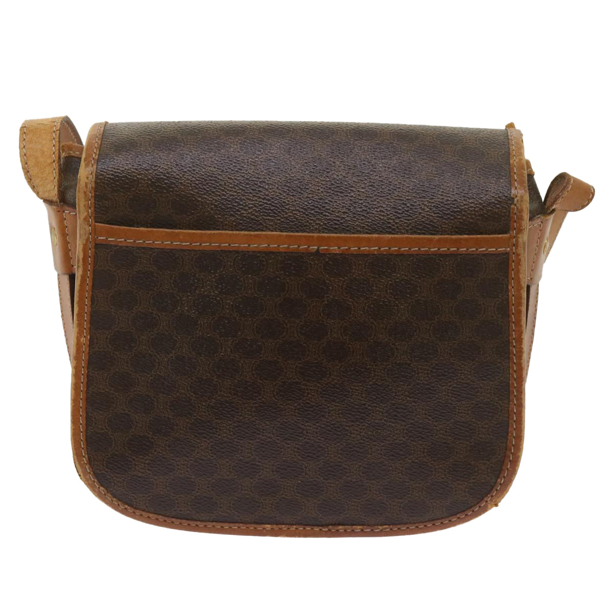 CELINE Macadam Canvas Shoulder Bag PVC Brown Auth bs12757