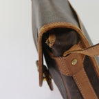 CELINE Macadam Canvas Shoulder Bag PVC Brown Auth bs12757