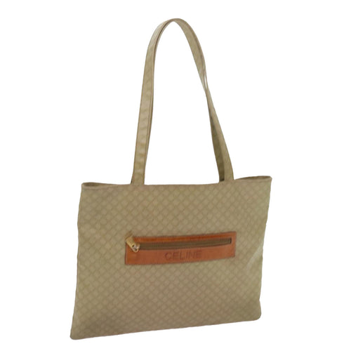 CELINE Macadam Canvas Tote Bag Beige Auth bs12760