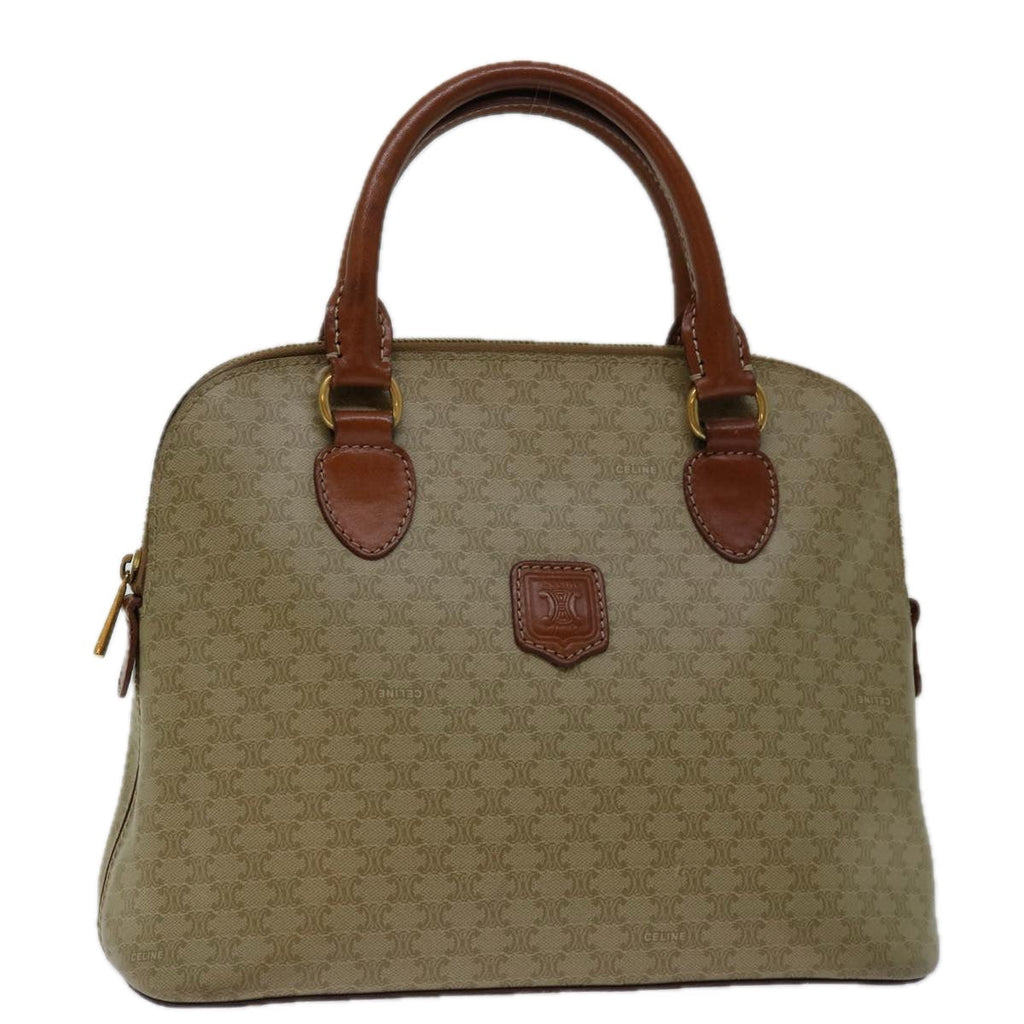CELINE Macadam Canvas Hand Bag Beige Auth bs12761