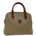 CELINE Macadam Canvas Hand Bag Beige Auth bs12761