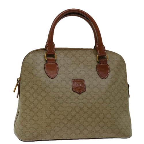 CELINE Macadam Canvas Hand Bag Beige Auth bs12761
