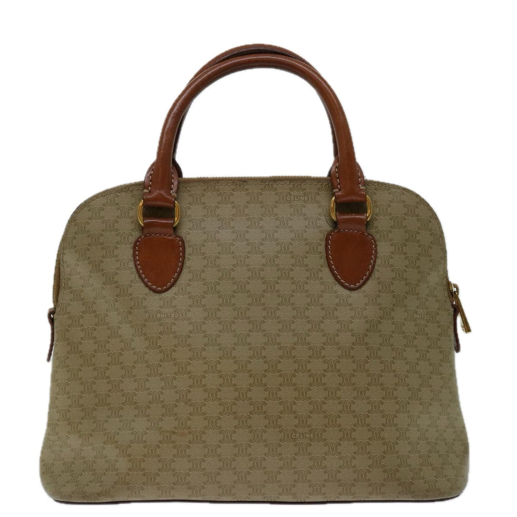 CELINE Macadam Canvas Hand Bag Beige Auth bs12761