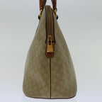 CELINE Macadam Canvas Hand Bag Beige Auth bs12761