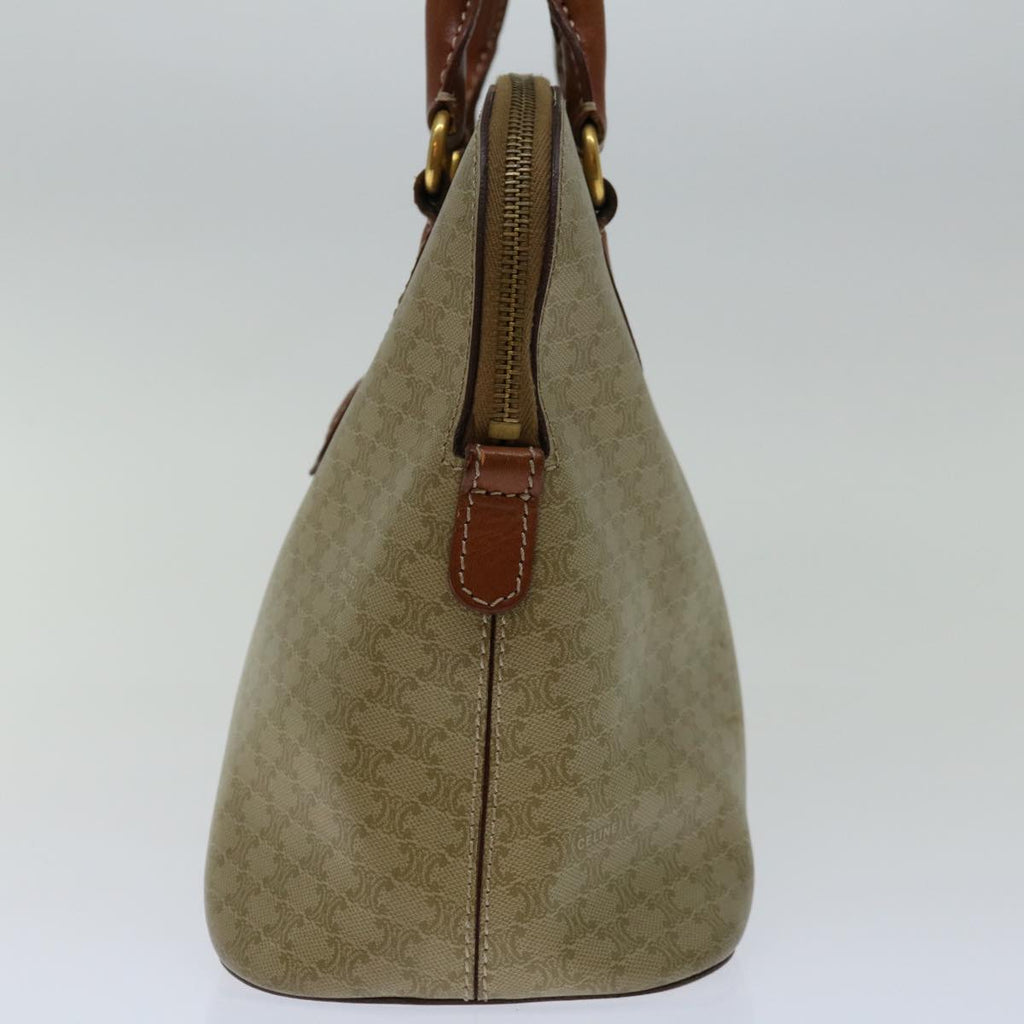 CELINE Macadam Canvas Hand Bag Beige Auth bs12761