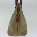 CELINE Macadam Canvas Hand Bag Beige Auth bs12761