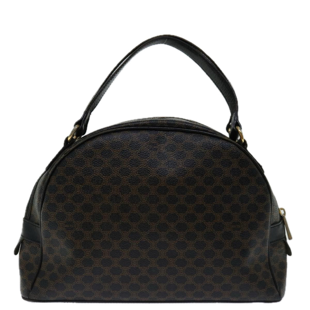 CELINE Macadam Canvas Hand Bag PVC Brown Black  12763