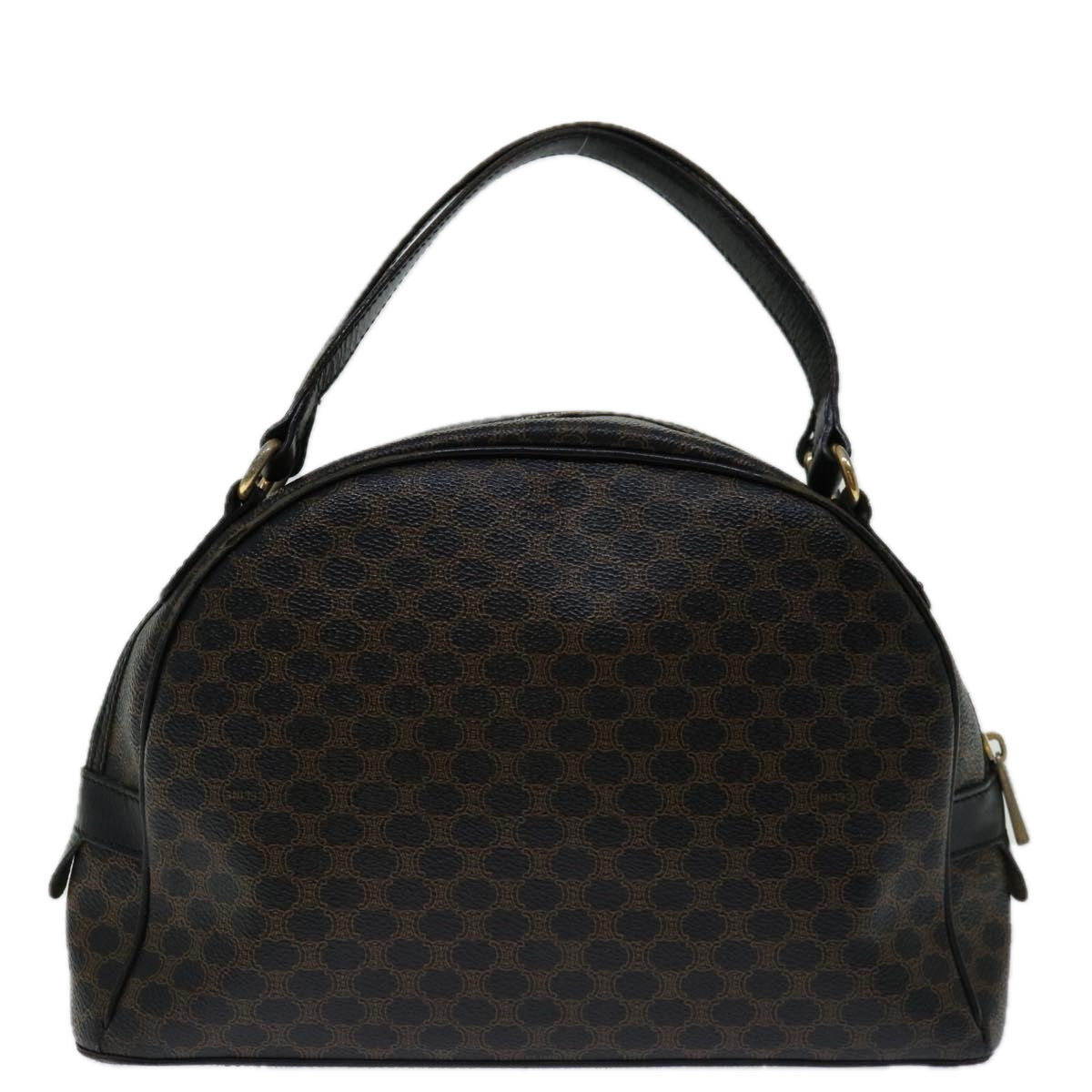 CELINE Macadam Canvas Hand Bag PVC Brown Black  12763