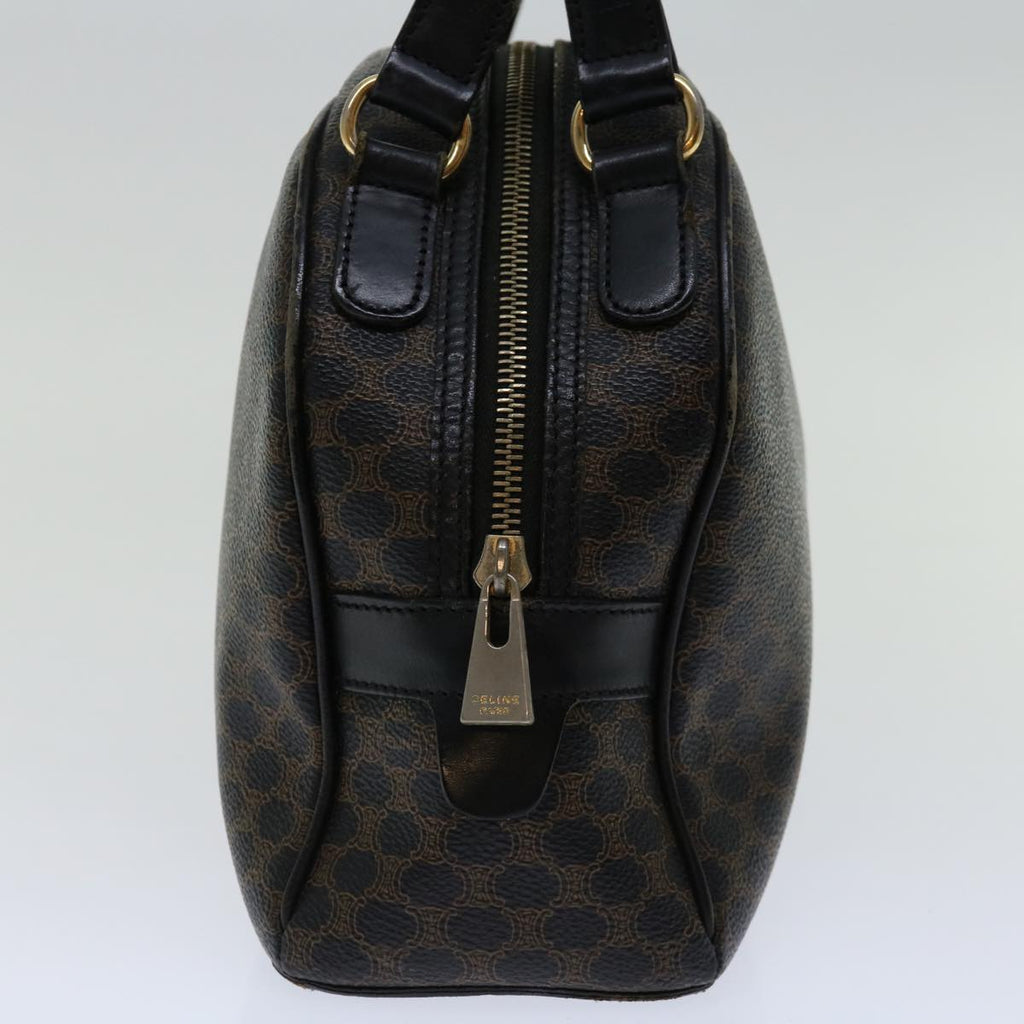 CELINE Macadam Canvas Hand Bag PVC Brown Black  12763