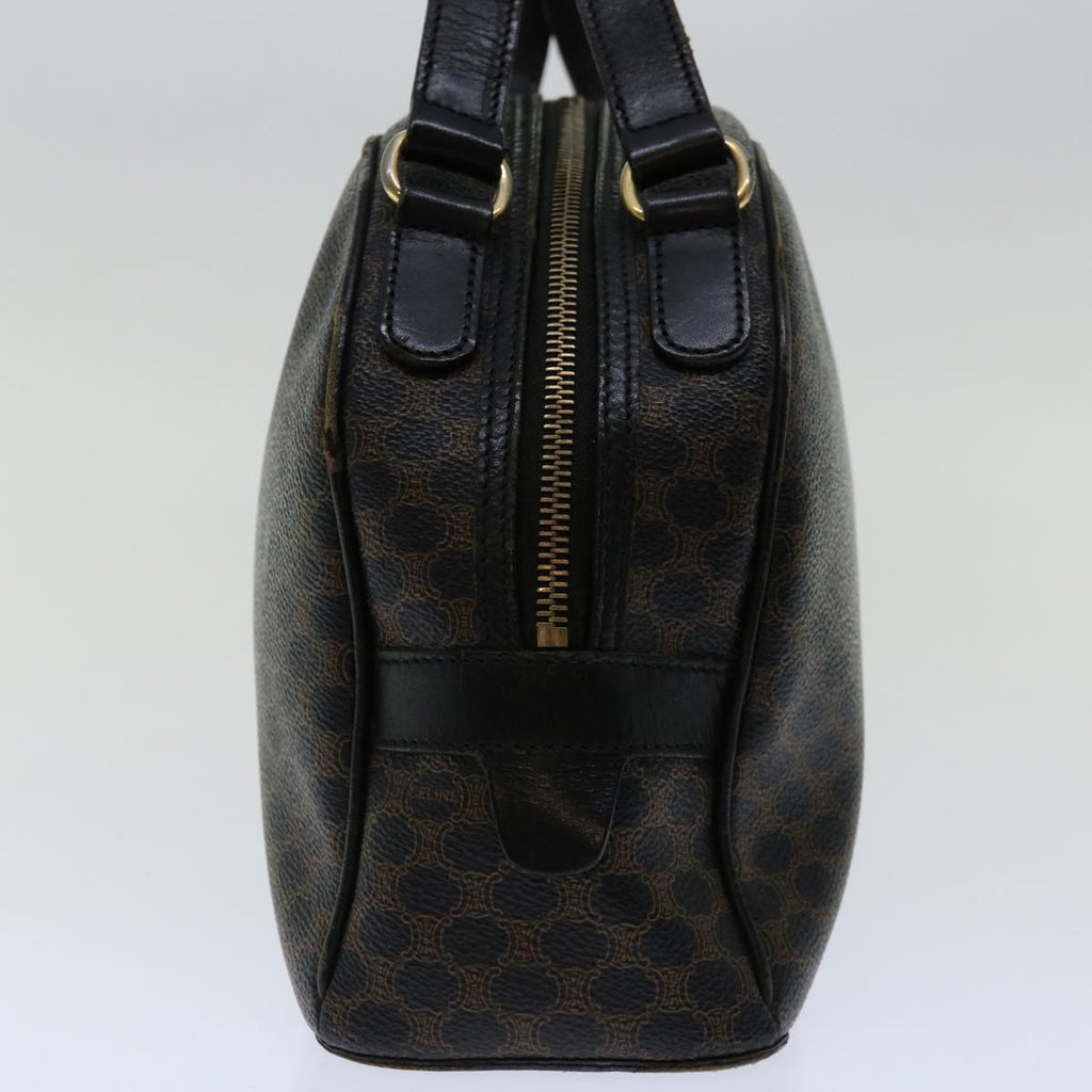 CELINE Macadam Canvas Hand Bag PVC Brown Black  12763