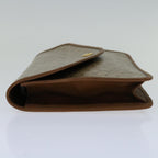 CELINE C Macadam Canvas Clutch Bag Beige Auth bs12767