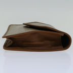 CELINE C Macadam Canvas Clutch Bag Beige Auth bs12767