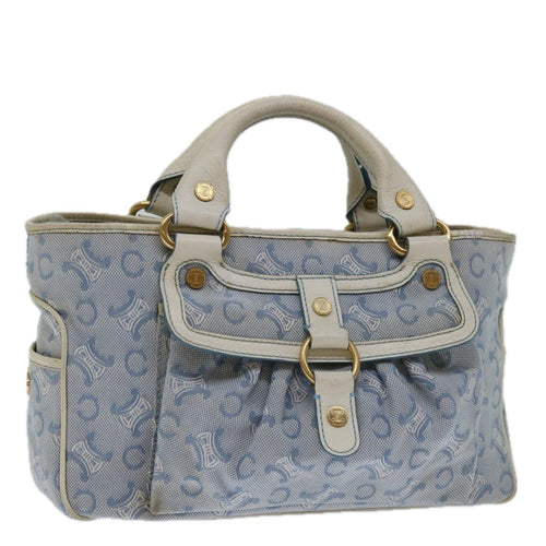 CELINE C Macadam Canvas Boogie Hand Bag Light Blue Auth bs12768