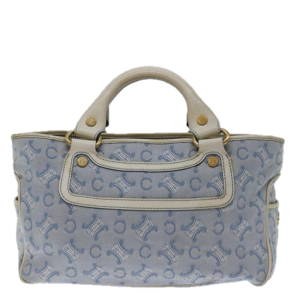 CELINE C Macadam Canvas Boogie Hand Bag Light Blue Auth bs12768