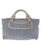 CELINE C Macadam Canvas Boogie Hand Bag Light Blue Auth bs12768