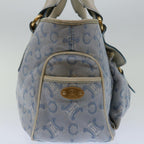 CELINE C Macadam Canvas Boogie Hand Bag Light Blue Auth bs12768