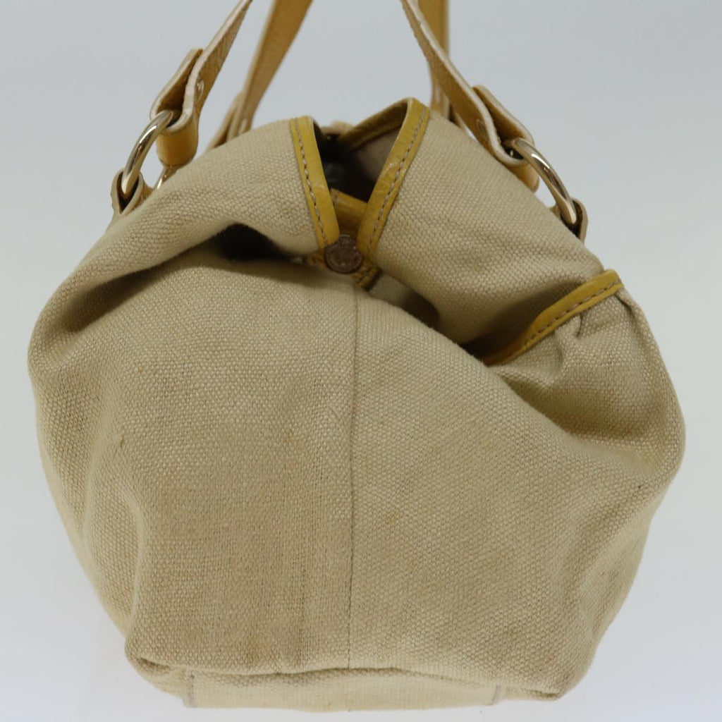 CELINE Hand Bag Canvas Yellow Auth bs12770