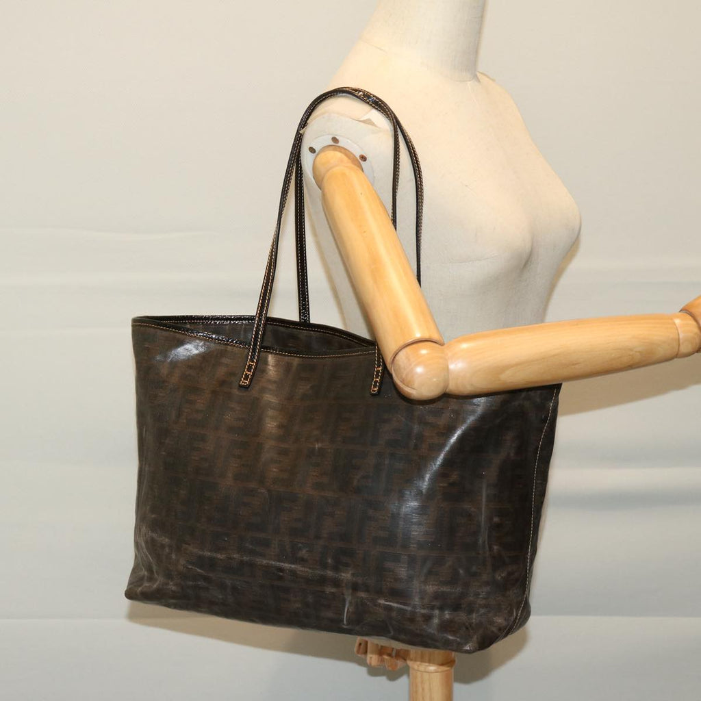 FENDI Zucca Canvas Tote Bag Brownbs12871