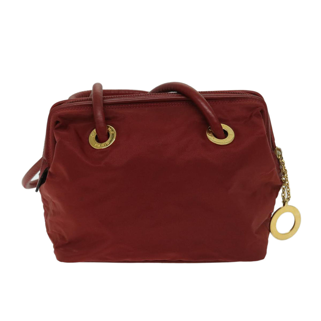 CELINE Shoulder Bag Nylon Red  12874
