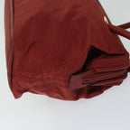 CELINE Shoulder Bag Nylon Red  12874