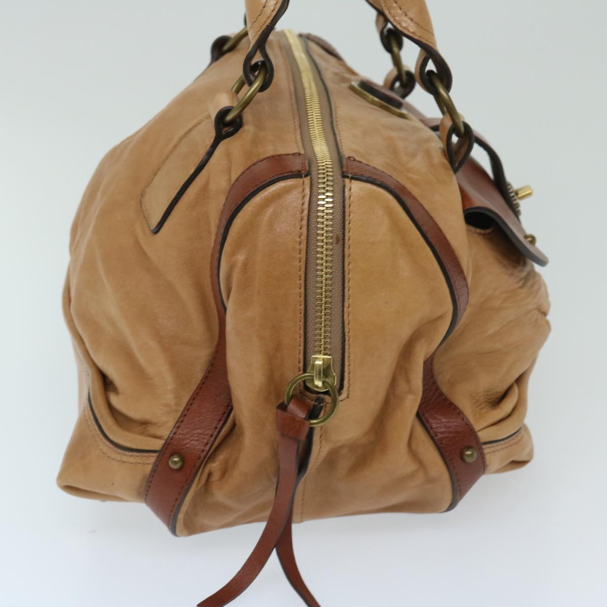 Chloe Shoulder Bag Leather Beige bs12875