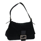 FENDI Mamma Baguette Shoulder Bag Nylon Blackbs12893
