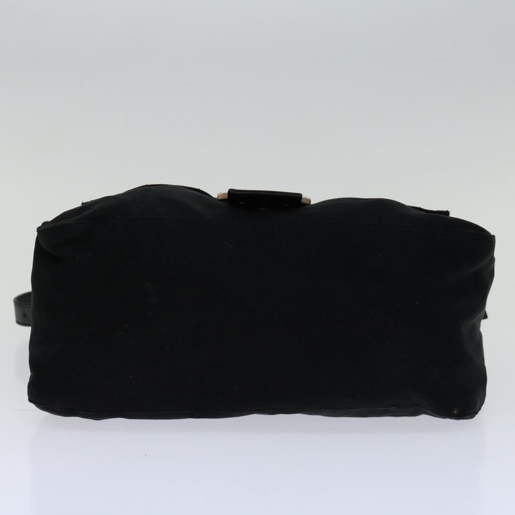 FENDI Mamma Baguette Shoulder Bag Nylon Blackbs12893