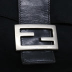 FENDI Mamma Baguette Shoulder Bag Nylon Blackbs12893