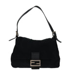 FENDI Mamma Baguette Shoulder Bag Nylon Blackbs12893