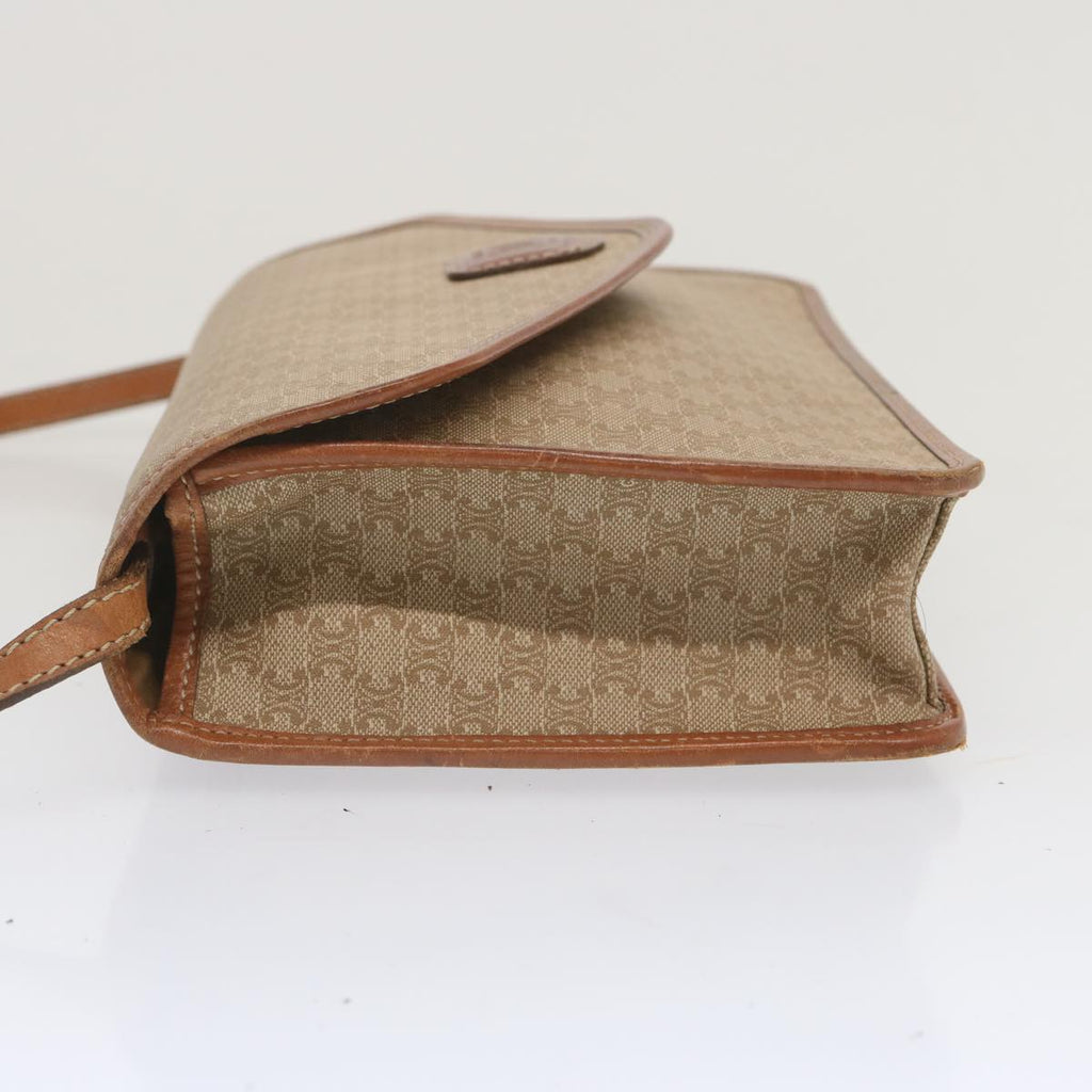 CELINE Macadam Canvas Shoulder Bag Beige  12923