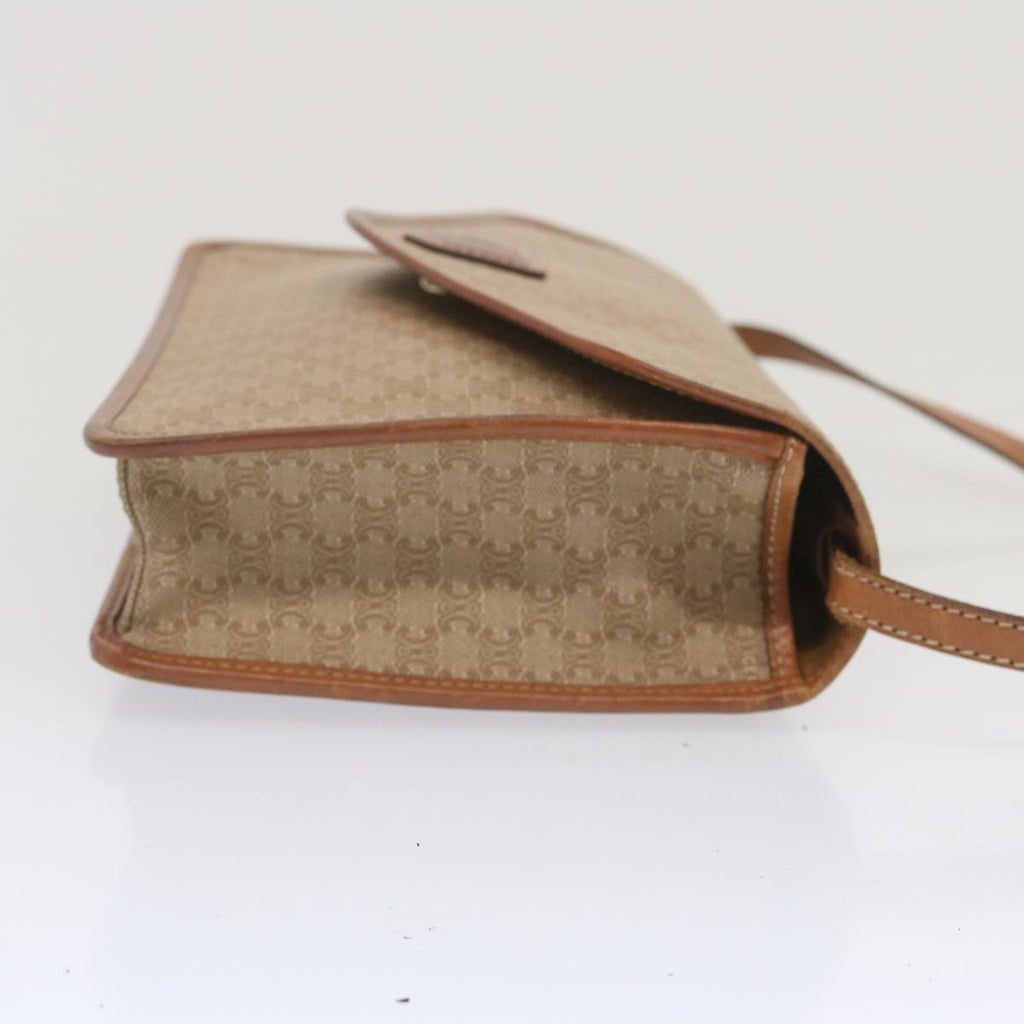 CELINE Macadam Canvas Shoulder Bag Beige  12923