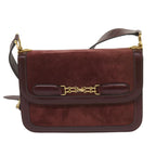 CELINE Shoulder Bag Suede Red  12924