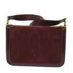 CELINE Shoulder Bag Suede Red  12924