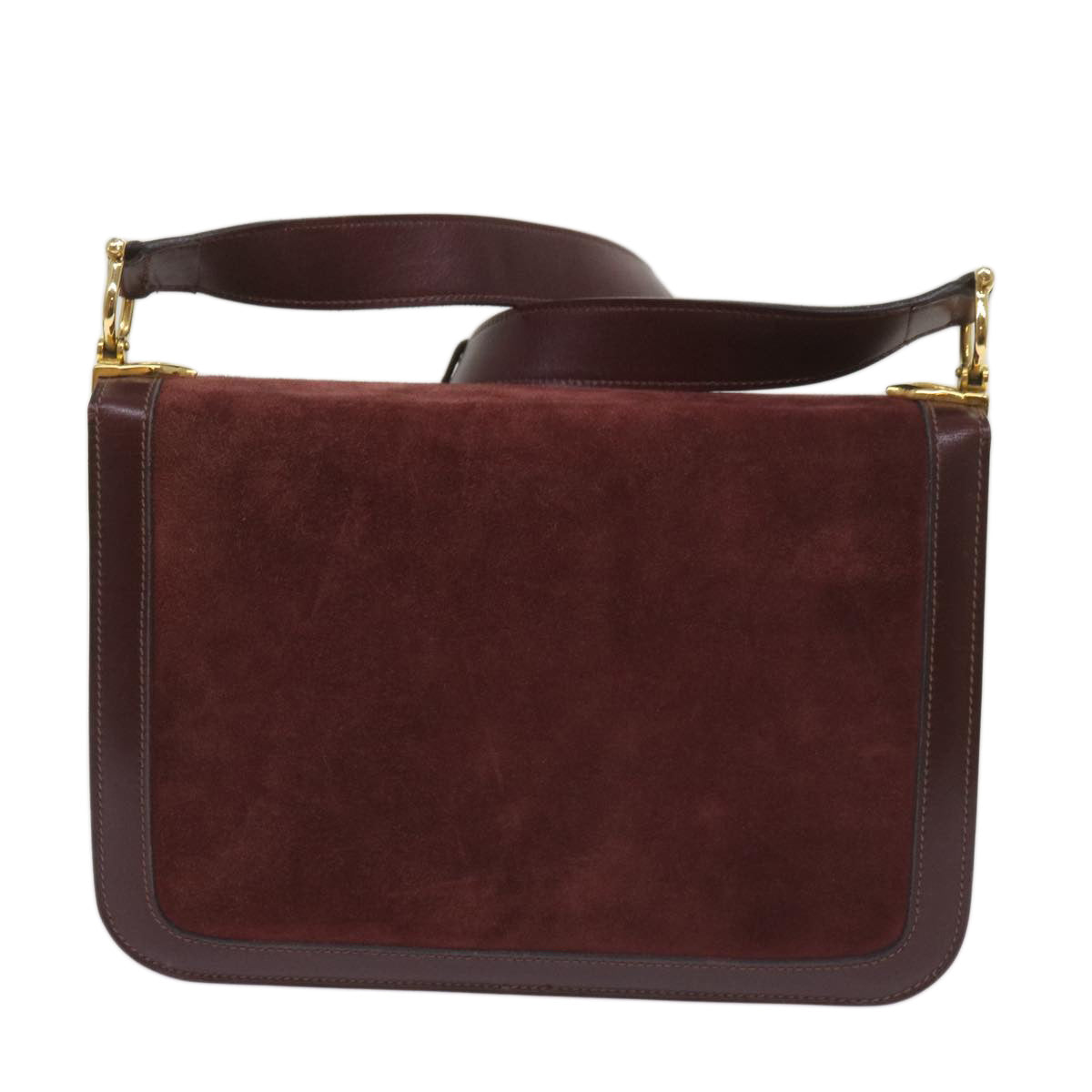 CELINE Shoulder Bag Suede Red  12924