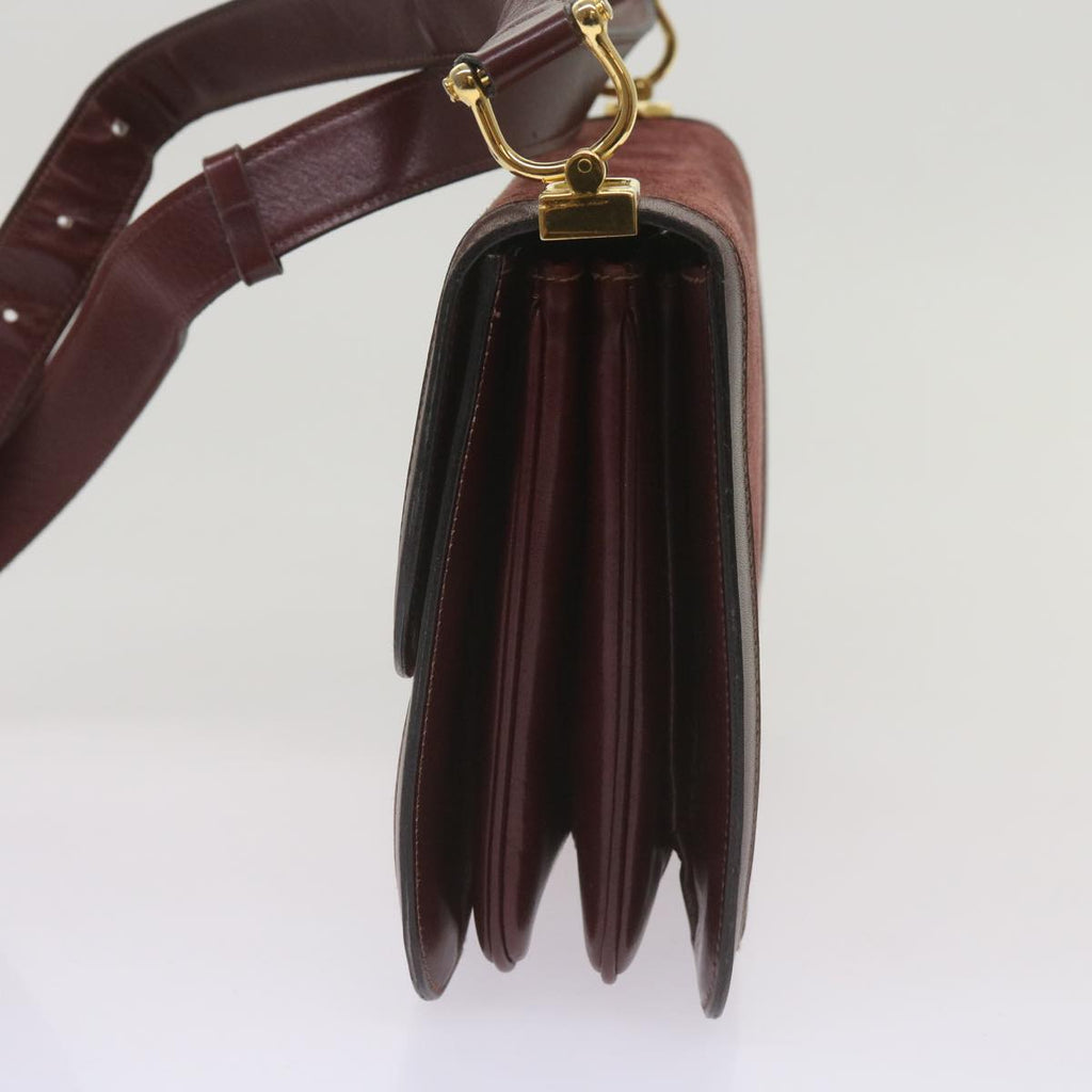 CELINE Shoulder Bag Suede Red  12924
