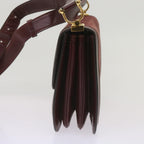 CELINE Shoulder Bag Suede Red  12924