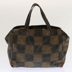 FENDI Zucchino Canvas Pecan Canvas Shoulder Bag 3Set Black Brownbs12932