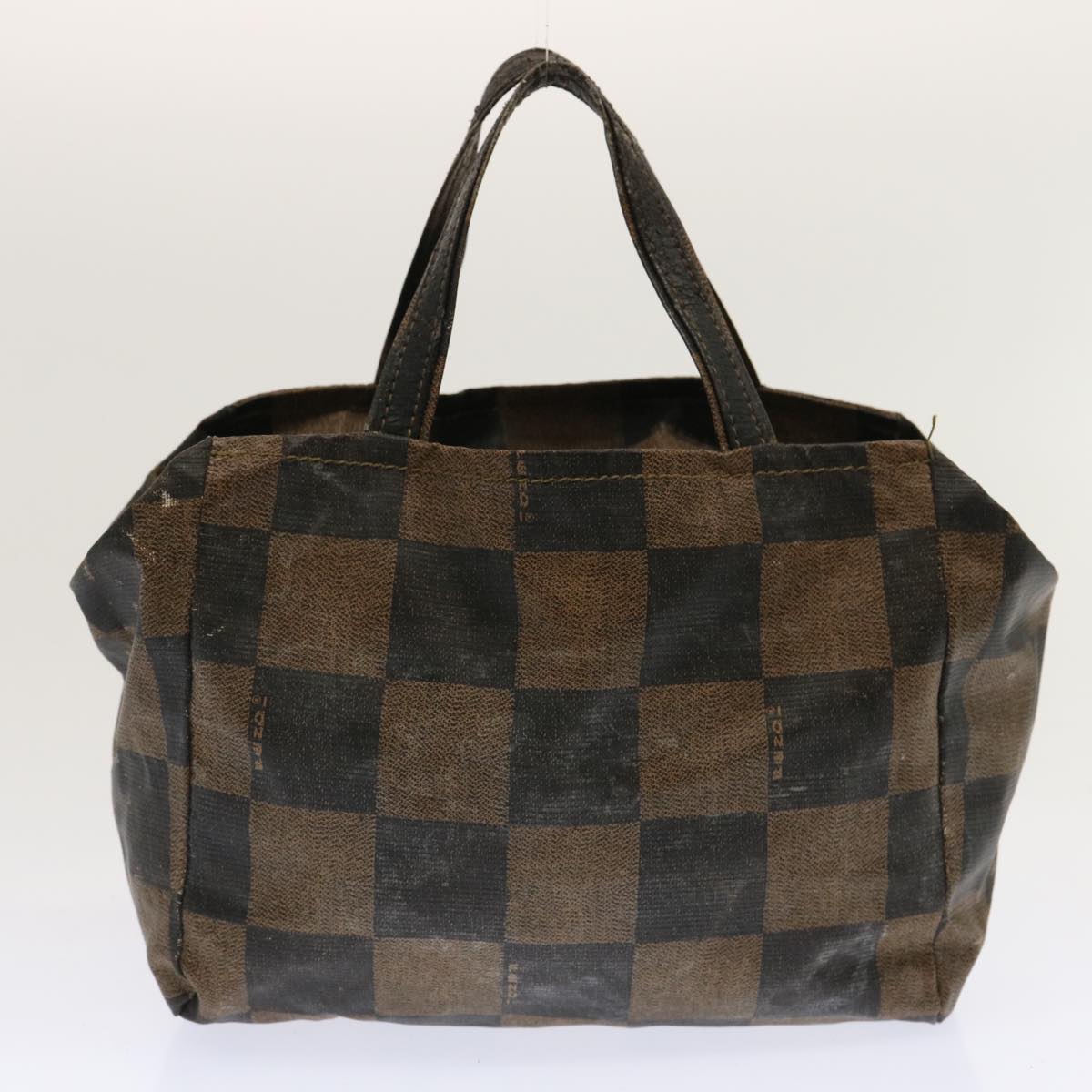 FENDI Zucchino Canvas Pecan Canvas Shoulder Bag 3Set Black Brownbs12932