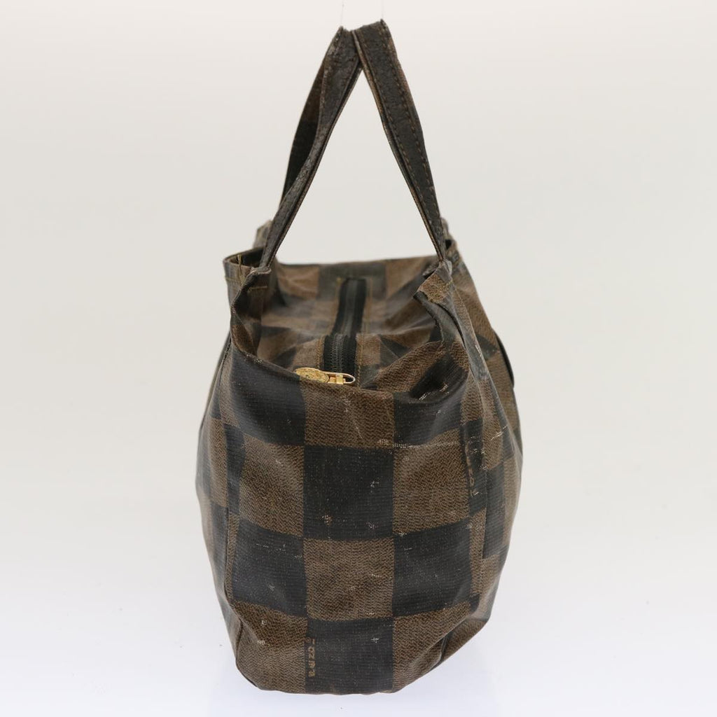 FENDI Zucchino Canvas Pecan Canvas Shoulder Bag 3Set Black Brownbs12932