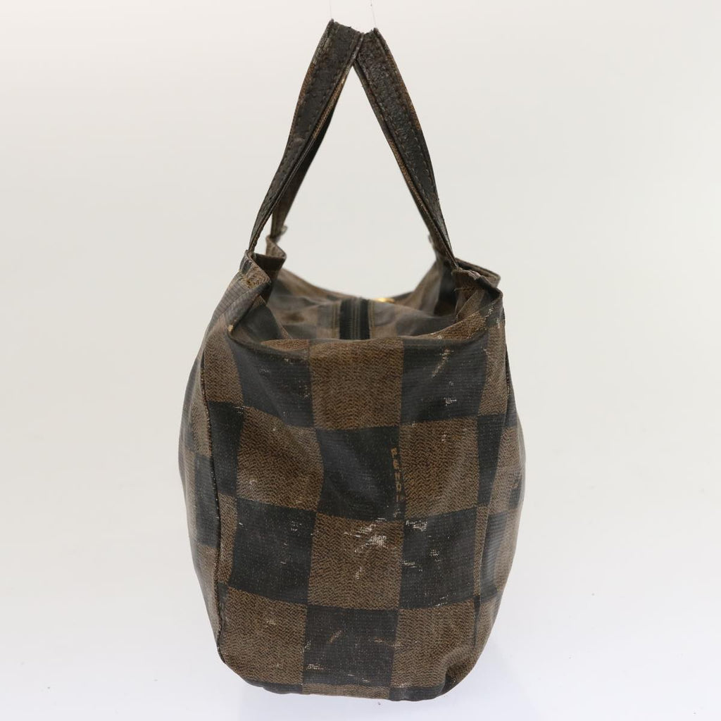 FENDI Zucchino Canvas Pecan Canvas Shoulder Bag 3Set Black Brownbs12932