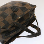 FENDI Zucchino Canvas Pecan Canvas Shoulder Bag 3Set Black Brownbs12932