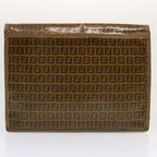 FENDI Zucchino Canvas Pecan Canvas Shoulder Bag 3Set Black Brownbs12932
