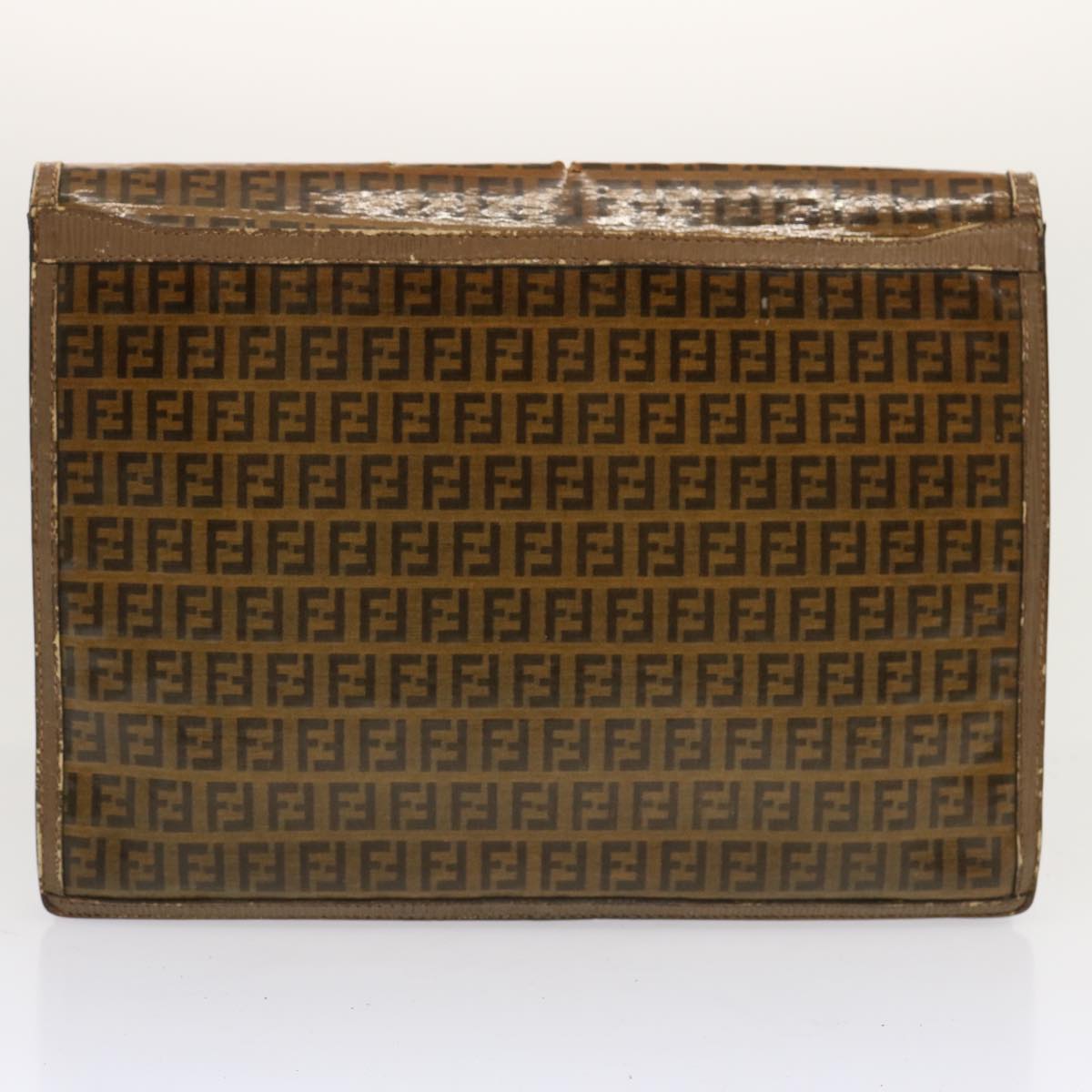 FENDI Zucchino Canvas Pecan Canvas Shoulder Bag 3Set Black Brownbs12932