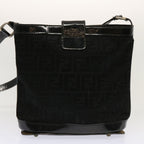 FENDI Zucchino Canvas Pecan Canvas Shoulder Bag 3Set Black Brownbs12932