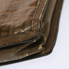 FENDI Zucchino Canvas Pecan Canvas Shoulder Bag 3Set Black Brownbs12932
