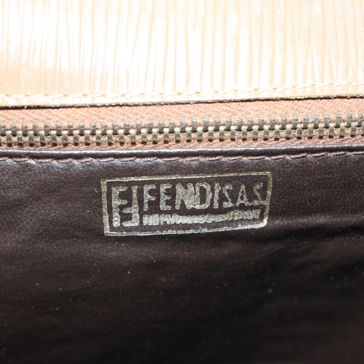 FENDI Zucchino Canvas Pecan Canvas Shoulder Bag 3Set Black Brownbs12932