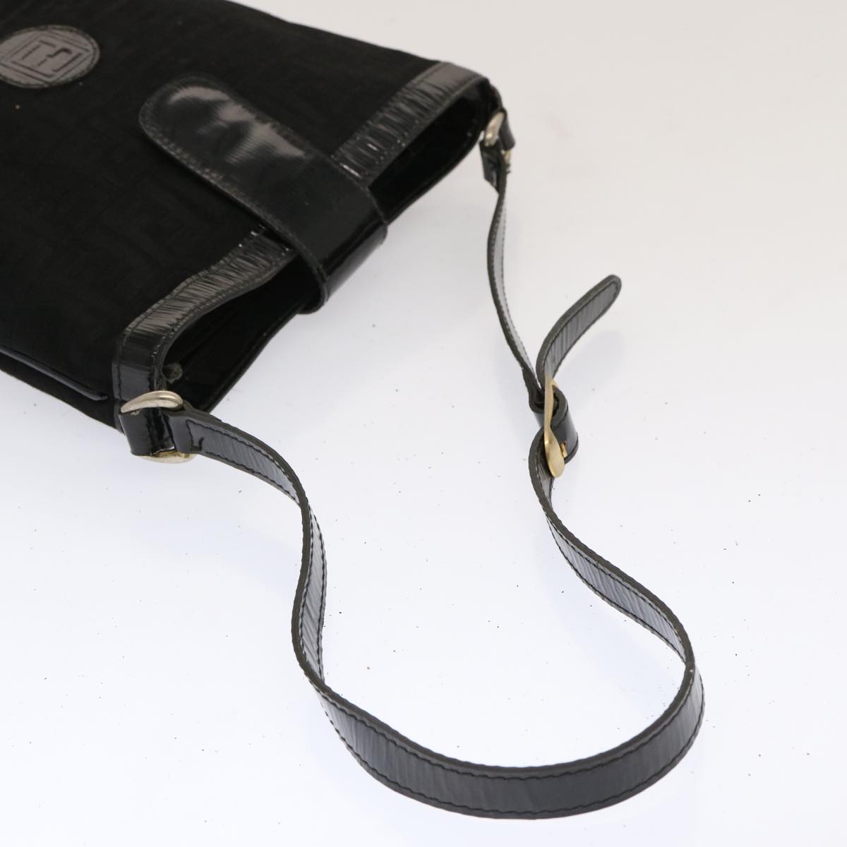 FENDI Zucchino Canvas Pecan Canvas Shoulder Bag 3Set Black Brownbs12932