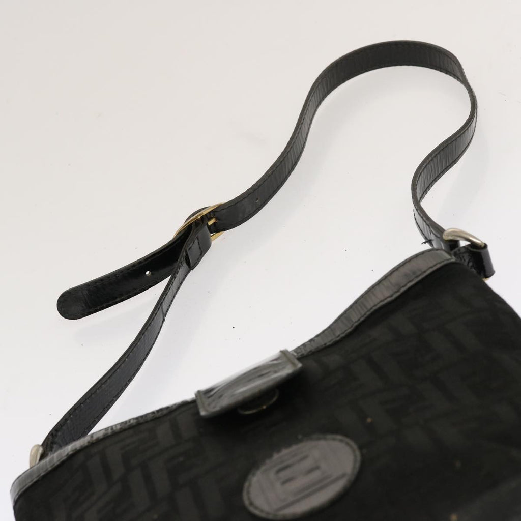 FENDI Zucchino Canvas Pecan Canvas Shoulder Bag 3Set Black Brownbs12932