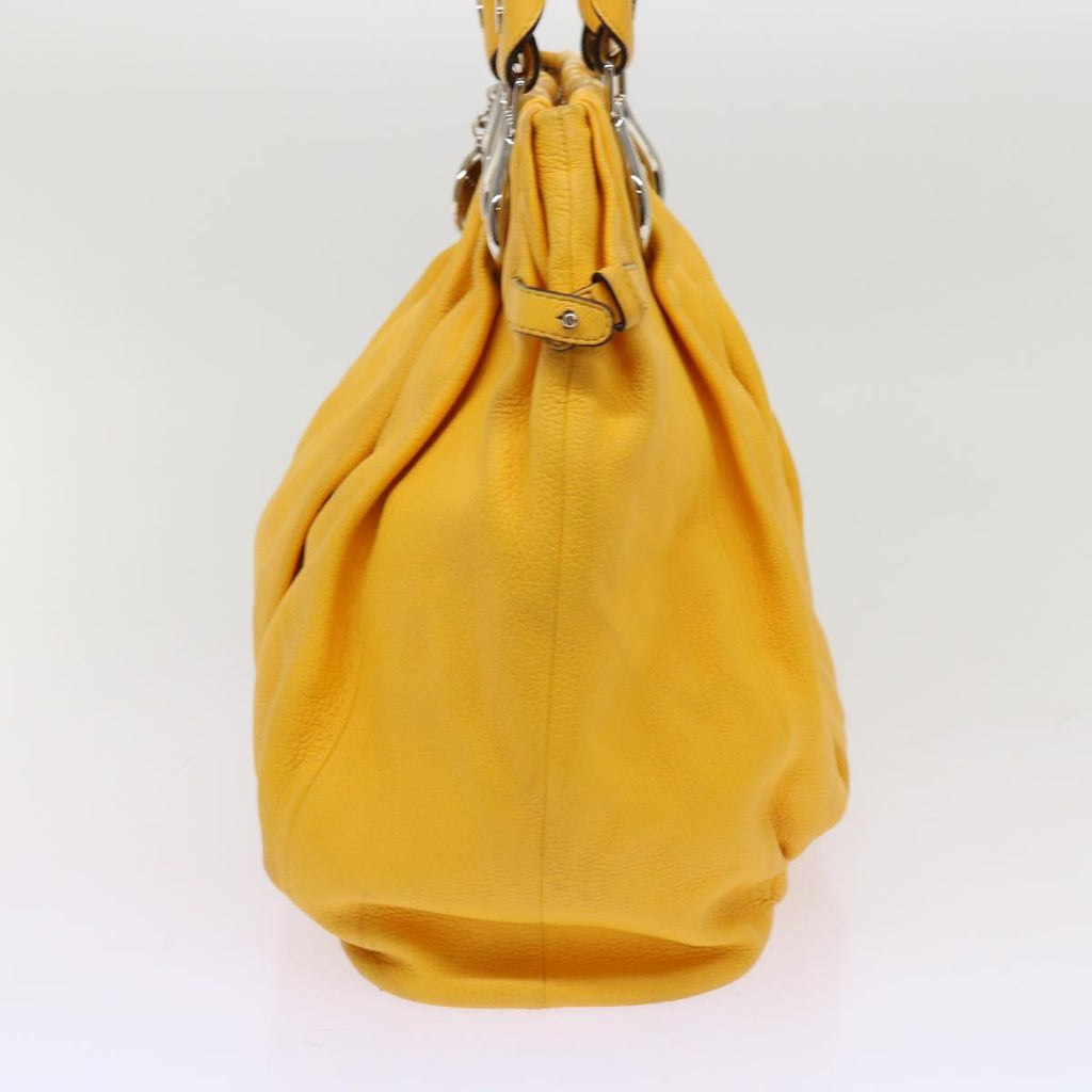CELINE Tote Bag Leather Yellow Auth bs13073